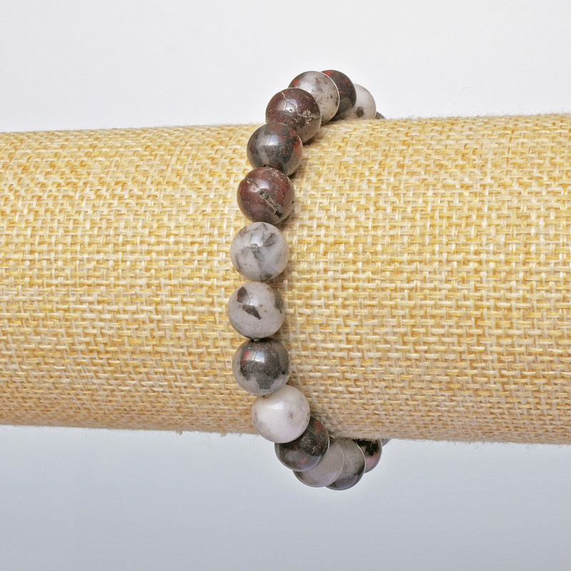 Brățară din jasper, bile netede, diametrul 8,5 mm, lungime 18 cm, extensibilă