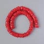 Mărgele din coral natural, cu fațete, diametrul 14x4 mm, lungime 40 cm, pe fir