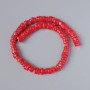 Mărgele de coral natural, tăiate, diametru 11×4 mm, lungime 40 cm, pe fir