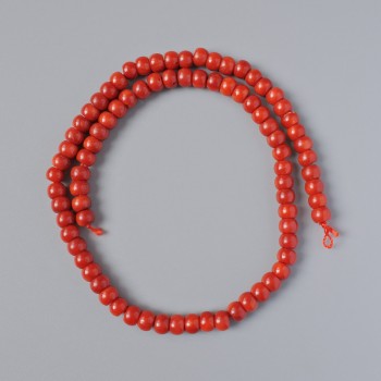 Mărgele din coral natural, formă rondel netedă, diametrul 7x5 mm, lungime 41 cm, pe fir