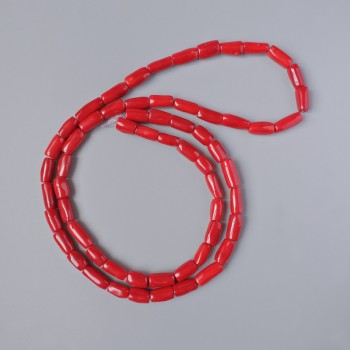Mărgele din coral natural tăiate, diametrul 19-28×8-12 mm, lungime 110 cm, pe ata
