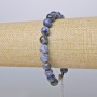 Brățară din sodalit, mărgele netede, diametrul 8,5 mm, lungime 19-24 cm, +/- (închizătoare argintie)