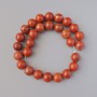 Mărgele din jasper roșu natural, sferice netede, diametrul 12 mm, lungime 39 cm, pe șnur