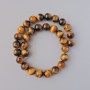 Mărgele din ochiul de tigru natural, piatră naturală, bile netede, diametrul 12 mm, lungime 38 cm, pe șnur