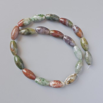 Mărgele din jasper multicolor, piatră naturală, formă ovală, diametrul 10×20 mm, lungime 40 cm, pe fir