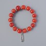 Brățară din jasper roșu (presat), diametru aproximativ 12 mm, lungime aproximativă 18 cm (elastic) cu inserții metalice
