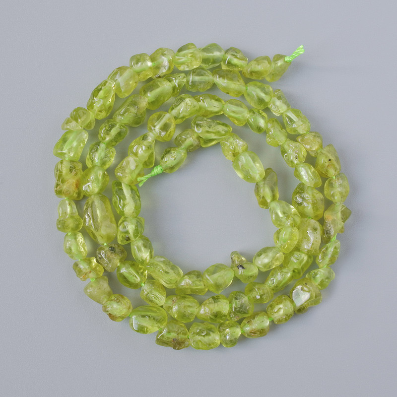 Mărgele din crisoprasă naturală, formă facetată, diametrul 5×6 mm, lungime 41 cm pe șnur