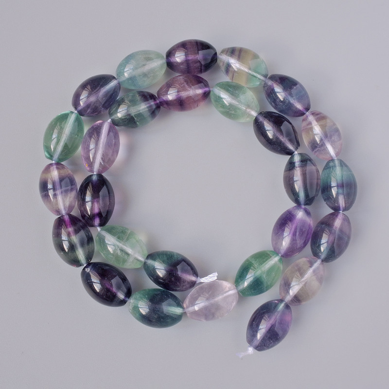 Mărgele din fluorit, piatră naturală, formă ovală, diametrul 10×14 mm, lungime 39 cm, pe șnur