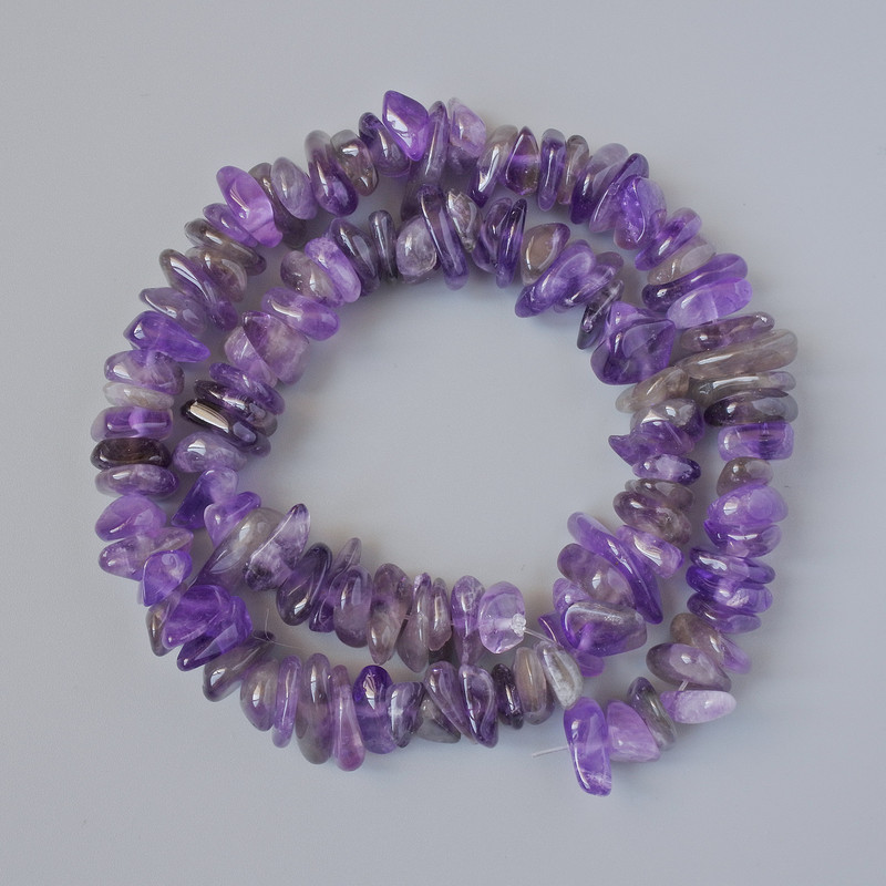 Mărgele de ametist, piatră naturală, granule, diametrul 13x4 mm ±, lungimea 39 cm ±, pe fir
