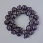Mărgele din ametist natural, tăiate, diametrul 14x15 mm, lungime ±39 cm, pe fir