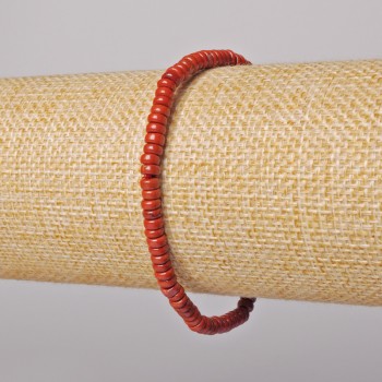 Brățară din jasper roșu natural, rondele netede, diametrul 4×2 mm, lungimea 18 cm, elastic