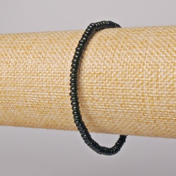 Brățară din aventurin verde sintetic, rondel neted, diametrul 4x2 mm, lungime 18 cm, elastic