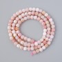 Mărgele din opal roz natural, tăiate cub, diametrul 4 mm, lungime 39 cm, pe șnur