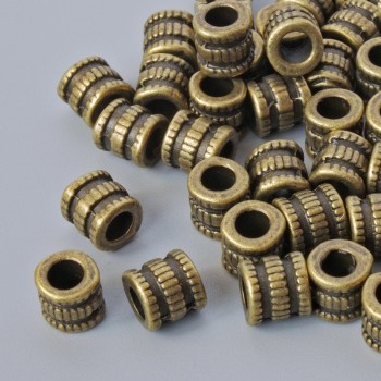 Inserții pentru mărgele, diametru 5 mm, gaură de 2,7 mm, lot 32 bucăți, culoare bronz a metalului