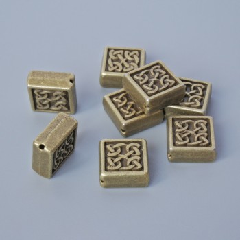 Furnitură pentru mărgele – inserție, diametru 10,5×5 mm, diametrul găurii 0,7 mm, finisaj 8 buc. ±, culoare bronz metalic