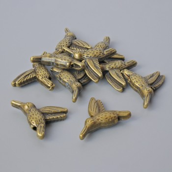 Inserție de mărgele „Colibri”, diametrele 14×18, 5×4, 5 mm, diametrul găurii de 1 mm, ambalaj 10 buc +/-, culoare bronz metalic