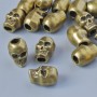 Furnitură pentru mărgele - inserție «Craniu», diametrul 9×6 mm, diametrul găurii 2,6 mm, set 18 buc ± culoare bronz a metalului