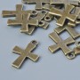 Pandantiv în formă de cruce, diametrul 18,5×13 mm, diametrul găurii 1,6 mm, lot 15 bucăți +/- culoare bronz a metalului