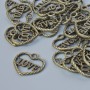 Furnitură pandantiv «Inimă», diametrul 13,5×14,5 mm, diametrul găurii 1,9 mm, ambalaj 28 bucăți +/-, culoare bronz metalic