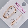 Cercei Xuping cu strasuri albe, diametrul 26,5 mm, 5×2 mm, placare cu aur 18K