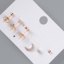 Cercei cu știft Xuping (set de 3 perechi) cu cristale albe, diametre 9×2,5 mm, 4 mm, 3 mm, placare cu aur 18K