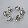 Suport bail pentru pandantiv, argintiu, diametru 9,5×10,5 mm, diametrul găurii 2 mm, 4, lungimea 15 mm, ambalaj 6 bucăți, culoare argintie a metalului
