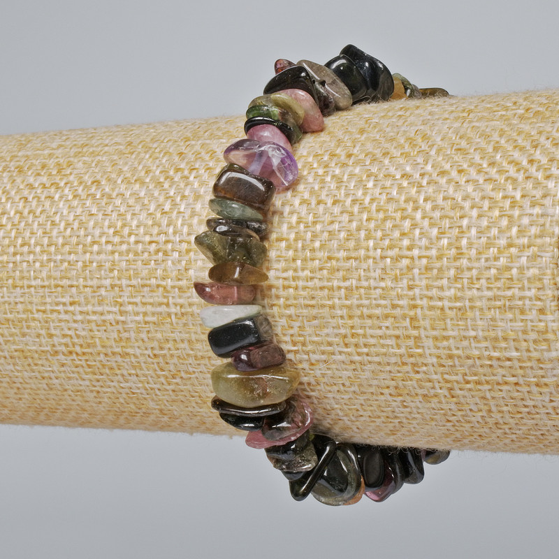 Brățară din turmalin natural, granule, diametrul aproximativ 9x3 mm, lungime aproximativă 18 cm (pe elastic)