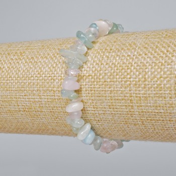 Brățară din Morganit – piatră naturală, fragmente, diametrul 8×3 mm, lungime 18 cm (elastic)