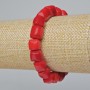 Brățară din coral natural, fațetată (asortiment, mărime medie), diametrul 12×13 mm, lungime 18 cm (elastic)