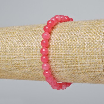 Brățară cu turmalină sintetică – bile netede, diametrul 6 mm, lungime 18 cm (+/-) (elastic)