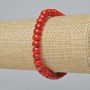 Brățară din coral natural netedă, rondeluri, diametrul 7x5 mm, lungime 18 cm ± (elastic)