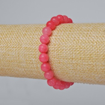 Brățară din turmalin artificial, mărgele netede, diametrul 8 mm, lungimea 18 cm, șnur elastic