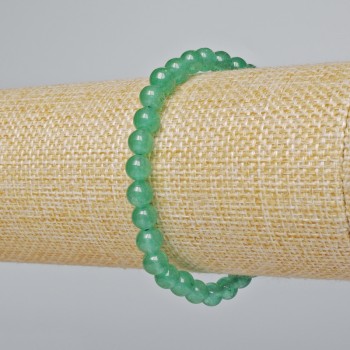 Brățară din nefrit (artificial) cu mărgele netede, diametrul de 6 mm, lungime 18 cm, pe elastic