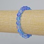 Brățară din sticlă opală, mărgele netede, culoare albastru mat cu efect chameleon, diametru aproximativ 8 mm, lungime 18 cm (elastică)