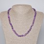 Colier cu ametist, piatră naturală, cub tăiat, diametru 7 mm, lungime 45–47 cm