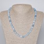 Colier din acvamarin, piatră naturală tăiată în cuburi, diametru 7,5 mm, lungime 48–50 cm