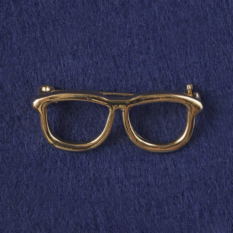 Broșă Ochelari din metal auriu 16×40 mm+