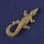 Broșă-pendul crocodil auriu din metal 73×33 mm+