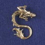 Broșă pandantiv Dragon, metal auriu, 44×30 mm +