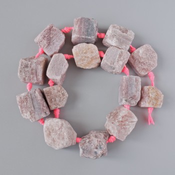 Mărgele din lepidolit natural neprelucrate, formă ovoidă, diametrul 20×22 mm, lungime 41 cm, pe șnur