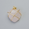 Pandantiv «Inimă» din cuarț roz în împletire aurie, diametrul 20x20 mm, lungime 30 mm