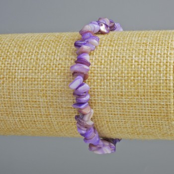 Brățară tonată din sidef mov – granule, diametru 7x2 mm, lungime 18 cm, elastică