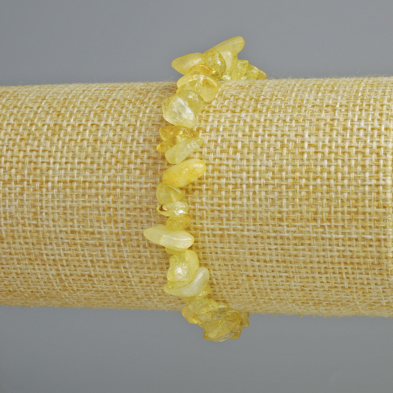 Brățară din citrin, piatră naturală – bucăți mici, diametru 8×3 mm, lungime 18 cm (elastic)