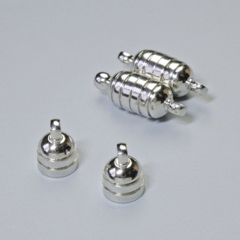 Furnitură închizătoare magnetică, diametru 15×5 mm, culoare argintie a metalului, 1 bucată