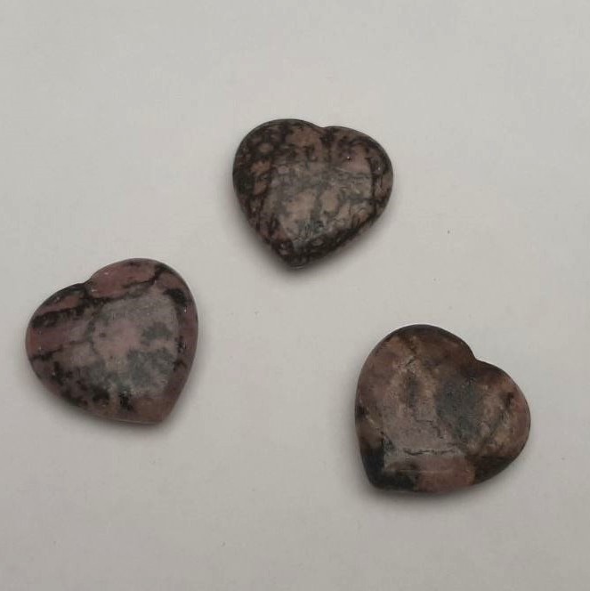 Inimă din rodonit 30x30 mm, piatră de suvenir