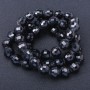 Mărgele din cristal ceh pe fir, culoare «agat negru», lungime 63 cm ±