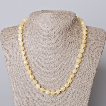 Намисто Цитрин натуральний камінь гранований кубик, діаметр 7мм+-, довжина 45-49см+