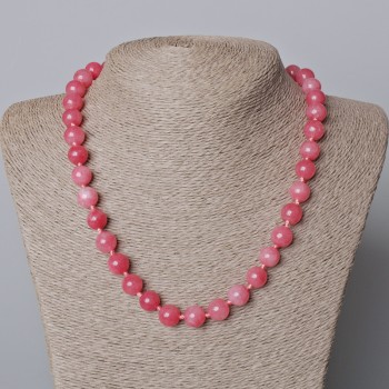 Colier din turmalină (artificial) - mărgele netede, diametrul 10 mm, lungimea 45–47 cm