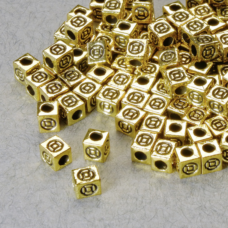 Furnitură mărgea-inserație, diametru 4x3 mm, gaură de 1,8 mm, culoare aurie a metalului, ambalaj 20 g, 120 buc.
