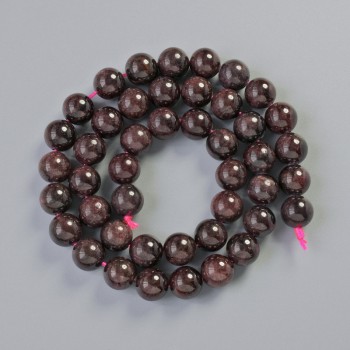 Mărgele din granat natural, piatră naturală, formă sferică netedă, diametrul 8,5 mm, lungime 38 cm, pe șnur